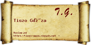 Tiszo Géza névjegykártya