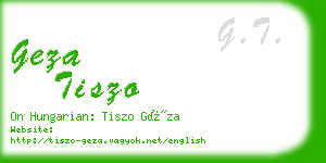 geza tiszo business card